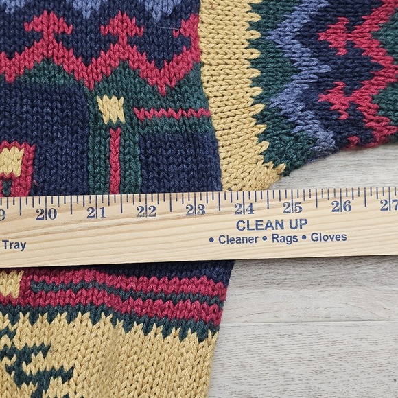 Vintage Structure Knit Sweater Multi Color Aztec Native Print Size Large L - Picture 6 of 9